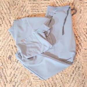 Figs dusty blue catarina top and zamora joggers